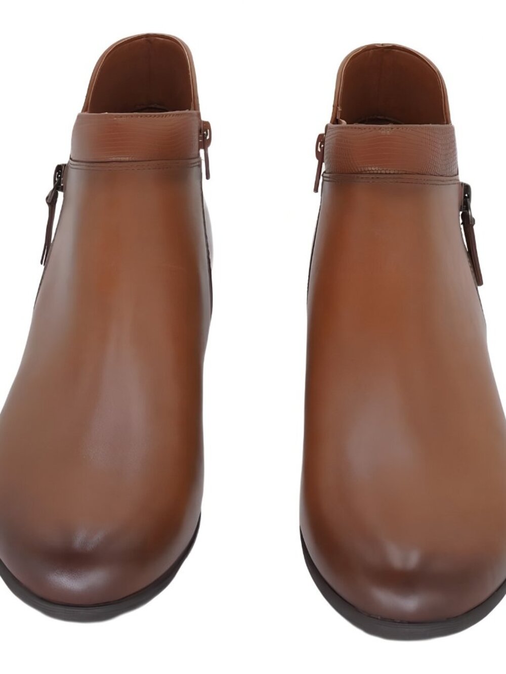 Rockport Carly Women's Side Zip Ankle Bootie Medium Natural Leather 9W - Picture 5 of 6